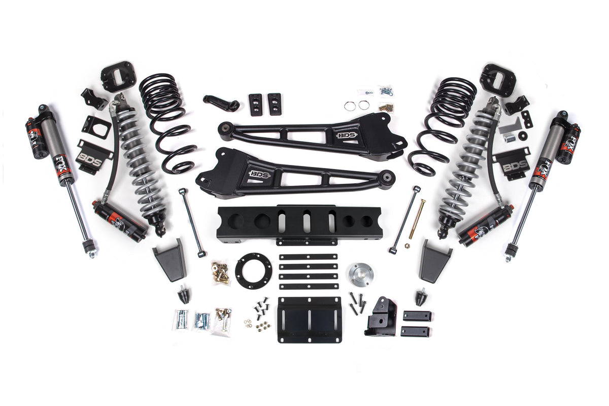BDS Suspension 14-18 Ram 2500 4WD 4 Inch Radius Arm Suspension Lift Kit, 2.5 Inch Rear, Coil Spring, Diesel - Fox 2.5 Performance Elite Series C/O Front, Fox 2.5 Performance Elite Series Rear BDS Suspension (BDS1762PES)