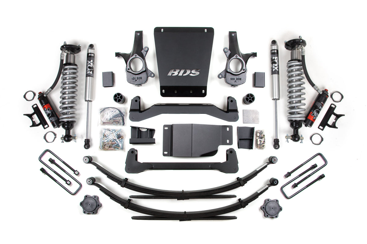 BDS Suspension 2007-2013 GM 1500 4wd 6 Inch Suspension Lift Kit 5.5 Inch Rear Block/AAL 2.5 PES C/O Front 2.0 IFP PS Rear BDS Supsension (BDS177PSS)