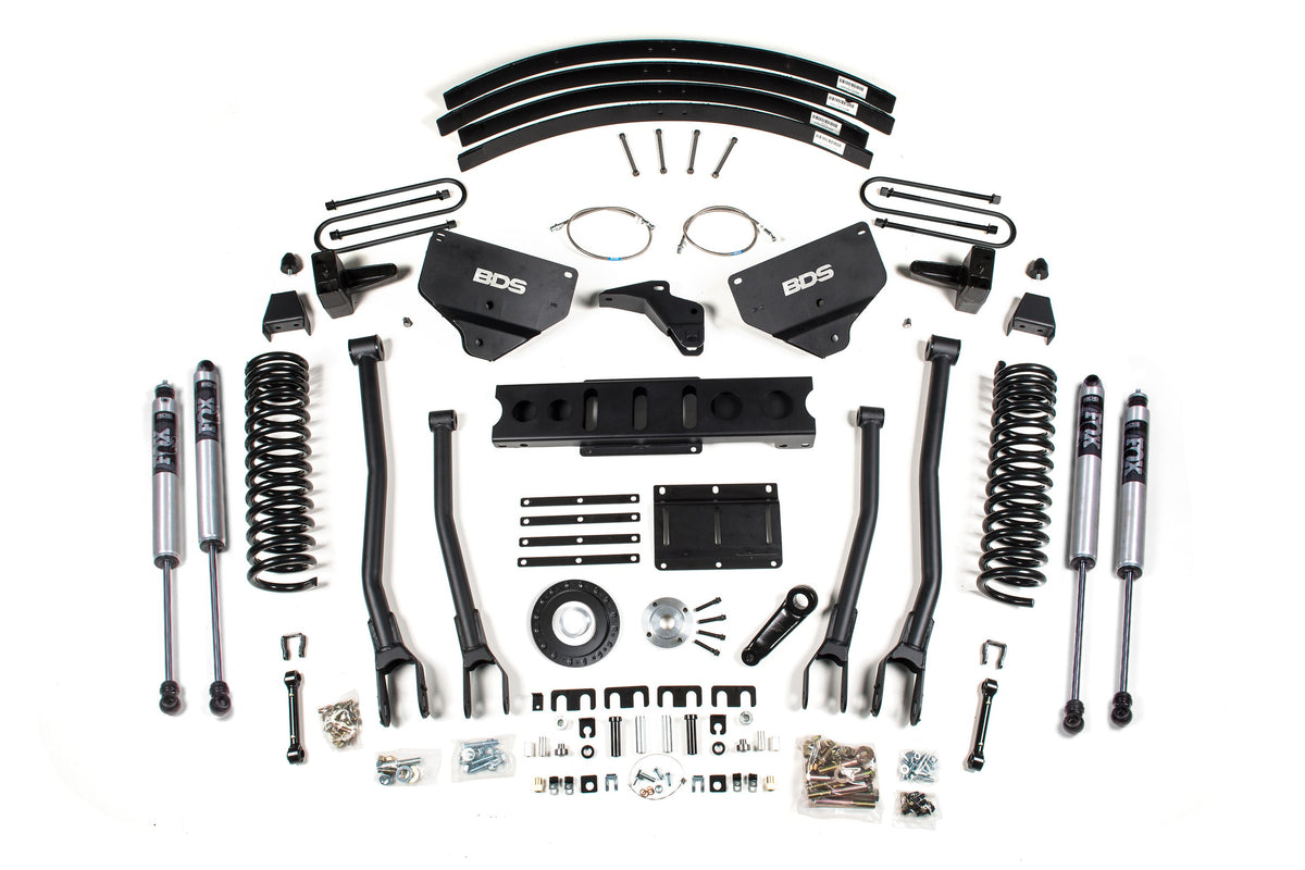 BDS Suspension 8 Inch Lift Kit w/ 4-Link Ram 3500 13-18 4WD Diesel 5 Inch Block Add A Leaf 8 Bolt Indexing Ring Fox 2.0 Performance Shocks (BDS1791FS)