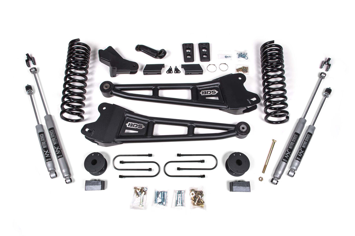 BDS Suspension 4 Inch Lift Kit w/ Radius Arm Ram 3500 w/ Rear Air Ride 13-18 4WD Diesel Fox 2.0 Performance (BDS1792FS)