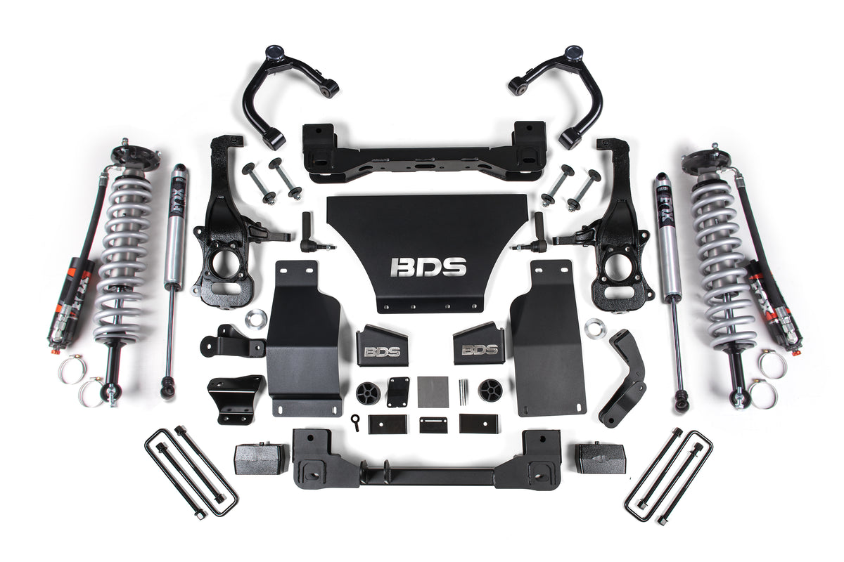 BDS Suspension 6 Inch Lift Kit FOX 2.5 Performance Elite Coil-Over Silverado/Sierra 1500 19-24 4WD Gas Strut Spacer Fox 2.0 Performance (BDS1801FPE)