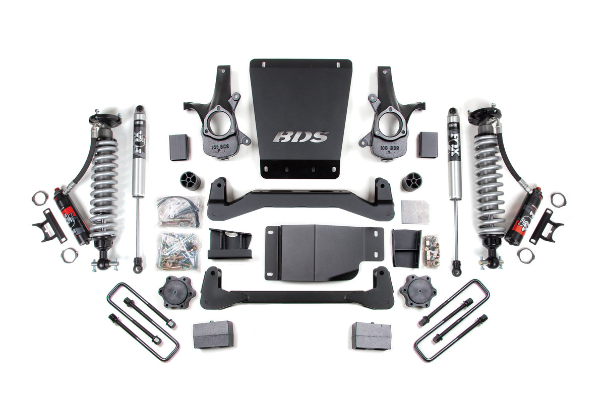 BDS Suspension 4 Inch Lift Kit FOX 2.0 Performance Elite 5 Inch Block Lift Coil-Over 07-13 Silverado/Sierra 1500 4WD BDS Suspension (BDS184PSS)