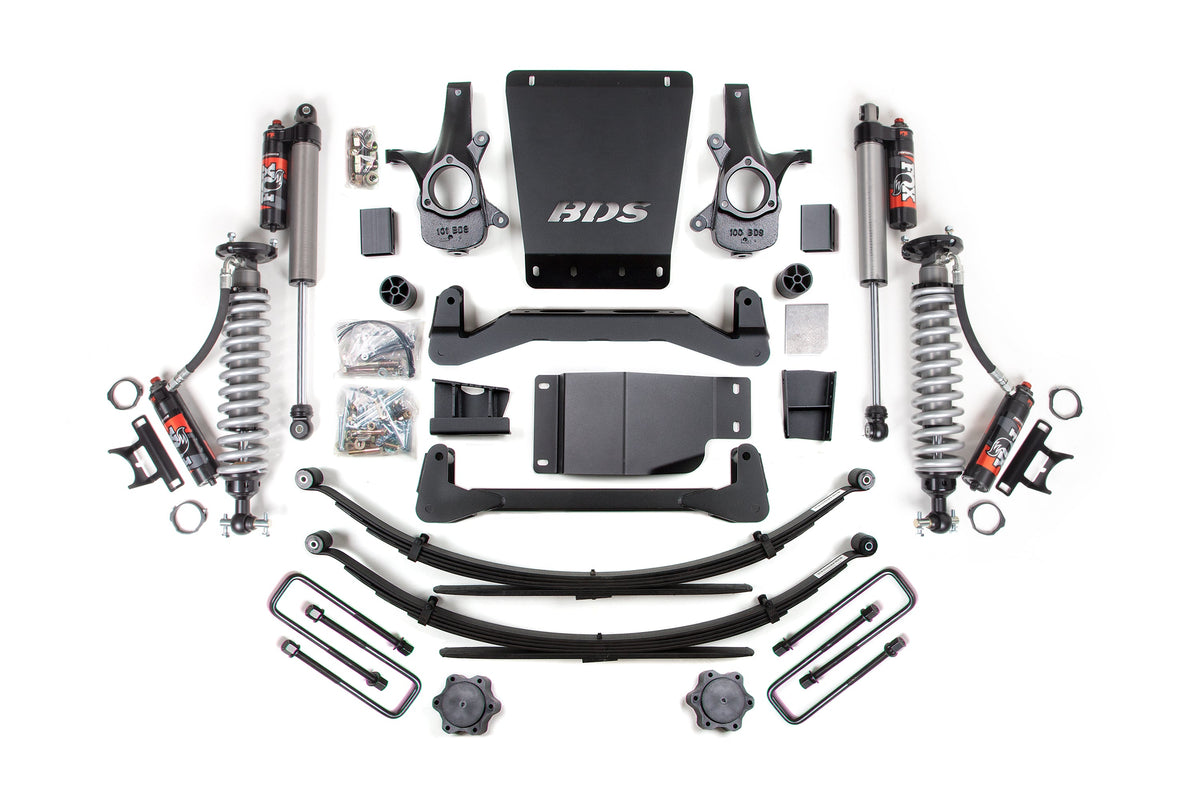 BDS Suspension 4 Inch Lift Kit FOX 2.5 Performance Elite Leaf Springs Coil-Over 07-13 Silverado/Sierra 1500 4WD BDS Suspension (BDS185PES)