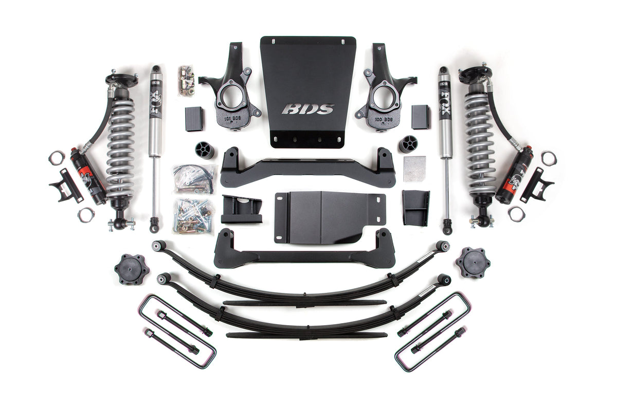 BDS Suspension 4 Inch Lift Kit FOX 2.0 Performance Elite Leaf Spings Coil-Over 07-13 Silverado/Sierra 1500 4WD BDS Suspension (BDS185PSS)