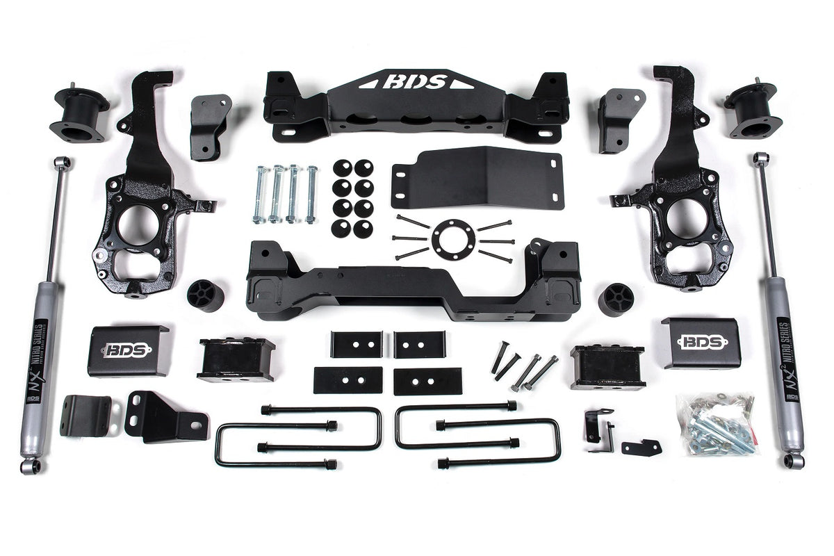 BDS Suspension 6 Inch Lift Kit Ford F150 21-24 4WD 4 Inch Block NX2 Nitro Shocks (BDS1900H)