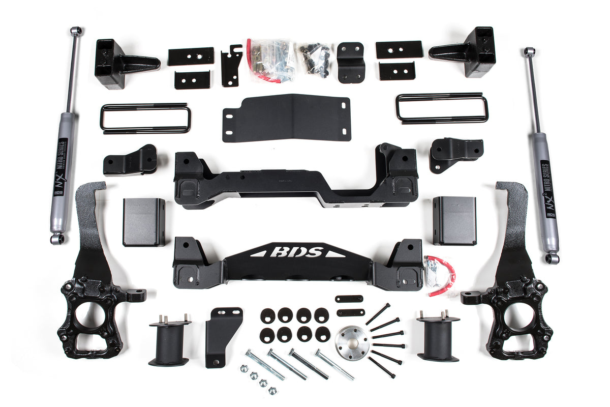 BDS Suspension 6 Inch Lift Kit Ford F150 2014 4WD 4 Inch Block Kit Fox 2.0 Performance Shocks (BDS1921FS)