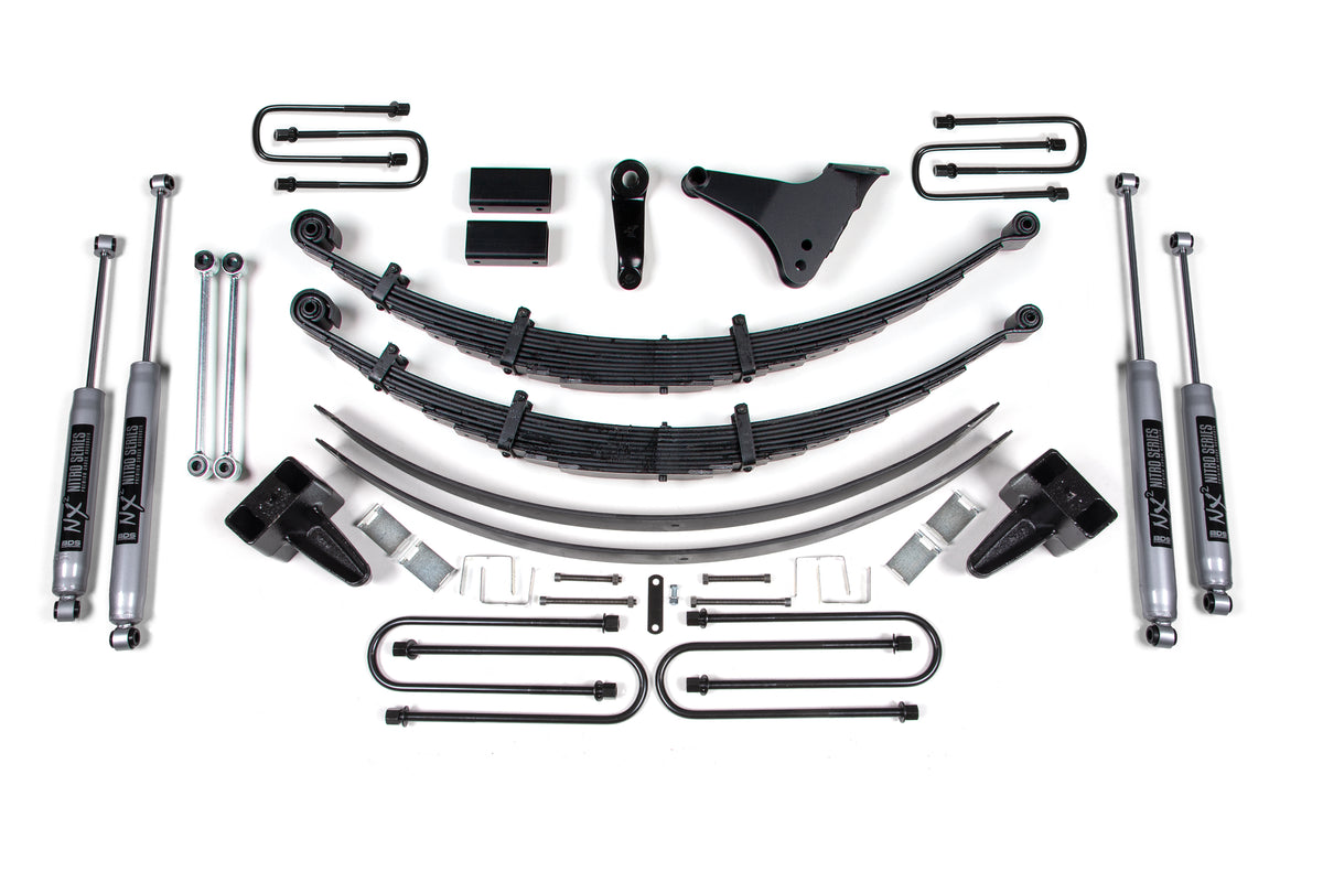 BDS Suspension 6 Inch Lift Kit Ford F250/F350 Super Duty 99-04 4WD Square U Bolt Prior To 2-28-99 Block Kit With Factory Overload W/ Fox 2.0 Performance Shocks (BDS1924FS)