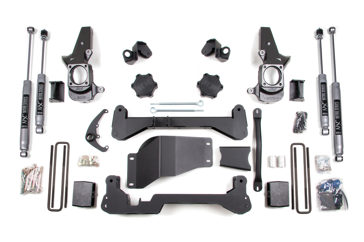 BDS Suspension 4.5 Inch Lift Kit Silverado/Sierra 2500HD/3500 01-10 SRW 4WD Standard Knuckle Fox 2.0 Performance Shocks (BDS192FS)