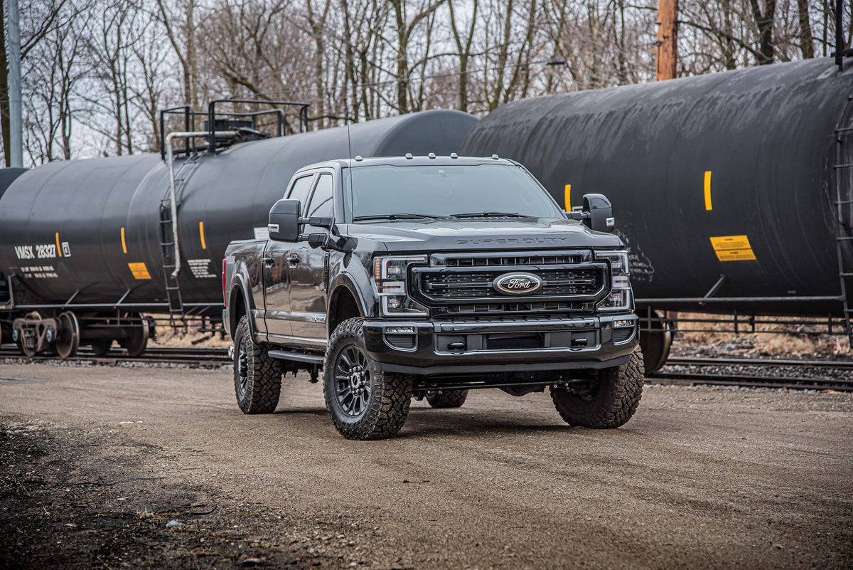 BDS Suspension 20-22 Ford F-250/F-350 4WD 5 Inch Radius Arm Suspension Lift Kit, 3 Inch Rear, Block, Diesel - Fox 2.5 Performance Elite Series C/O Front, Fox 2.5 Performance Elite Series Aux Front, Fox 2.5 Performance Elite Series Rear (BDS1968FPE)