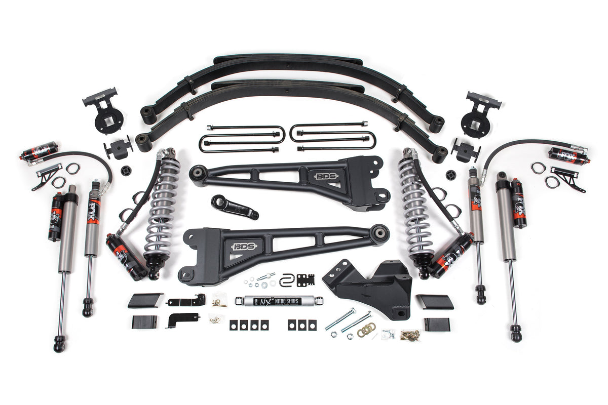 BDS Suspension 4 Inch Lift Kit w/ Radius Arm FOX 2.5 Performance Elite Coil-Over Conversion Ford F250/F350 Super Duty 17-19 4WD Diesel Leaf Springs FOX 2.5 Performance Elite (BDS1970FPE)