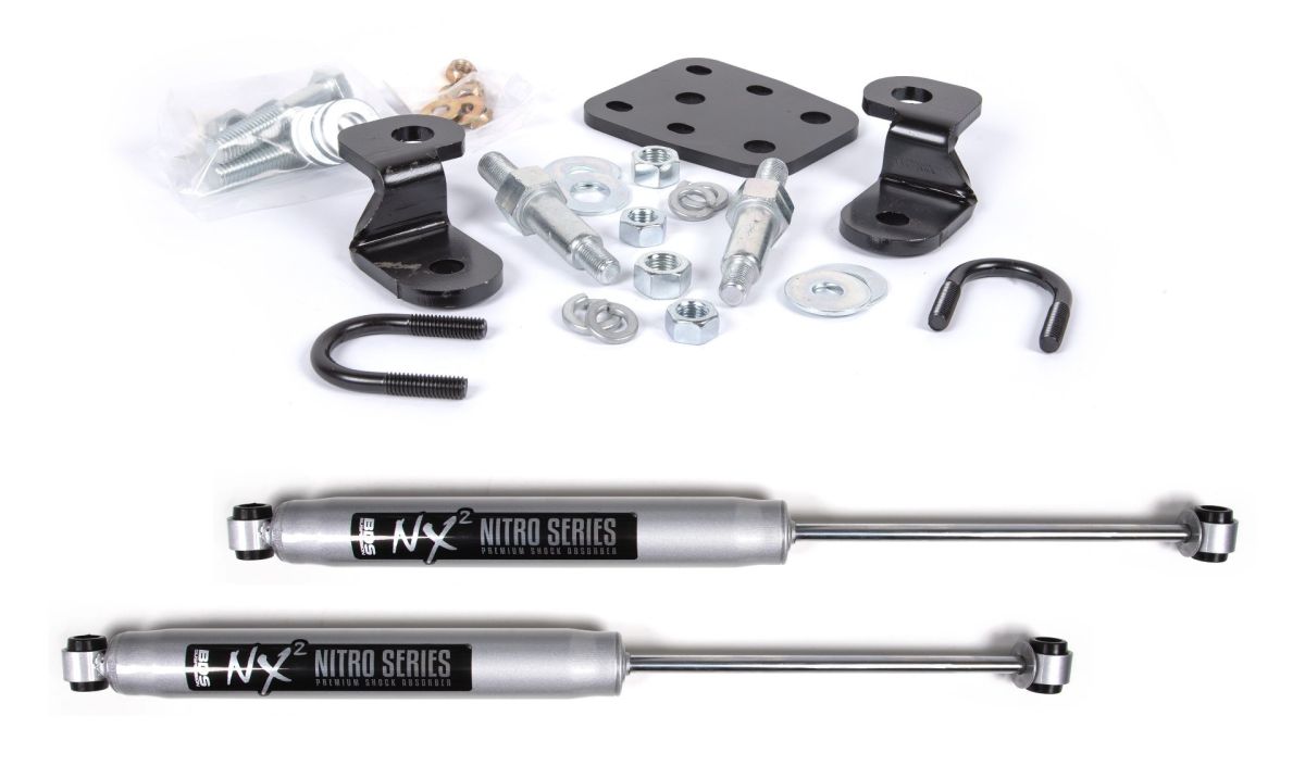 BDS Suspension Dual Steering Stabilizer Kit w/ NX2 Shocks Silverado/Sierra 2500HD 01-10 & SUV 2500 01-06 4WD (BDS2005DH)