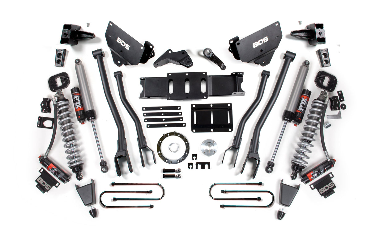 BDS Suspension 13-18 Ram 3500 4WD 6 Inch 4-Link Suspension Lift Kit, 4 Inch Rear, Block, 8 Bolt Diesel - Fox 2.5 Performance Elite Series C/O Front, FOX 2.0 Front Bump, Fox 2.5 Performance Elite Series Rear BDS Suspension (BDS2133PESB)