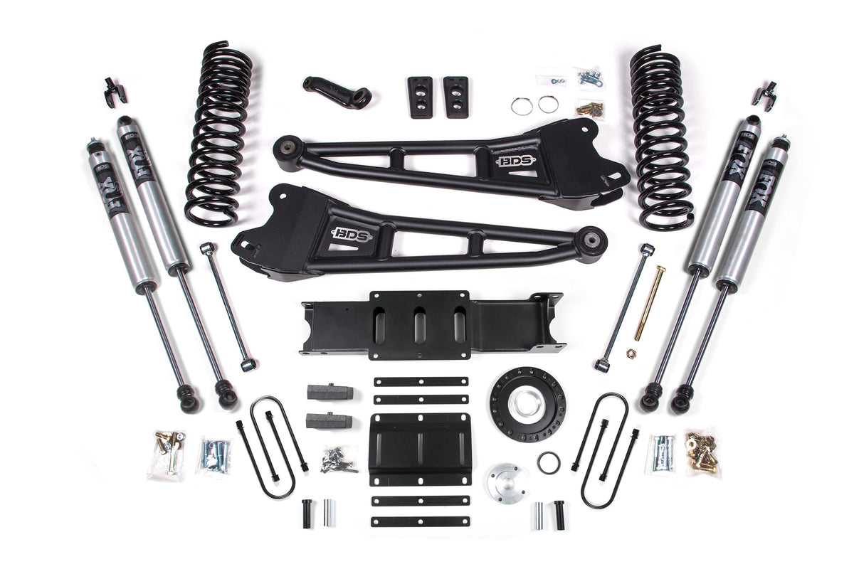 BDS Suspension 13-18 Ram 3500 4WD (Diesel) 6 Inch Radius Arm Suspension Lift Kit, 8-Bolt Indexing Ring, 5 Inch Rear Lift, Block - Fox 2.5 Performance Elite Series Shocks BDS Suspension (BDS2134FPE)