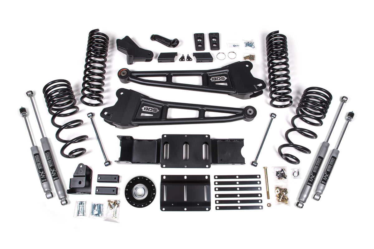 BDS Suspension 2025 Ram 2500 4WD (Diesel) 6 Inch Radius Arm Suspension Lift Kit, 4.5 Inch Rear Lift, Coil Spring - NX2 Shocks BDS Suspension (BDS2135H)