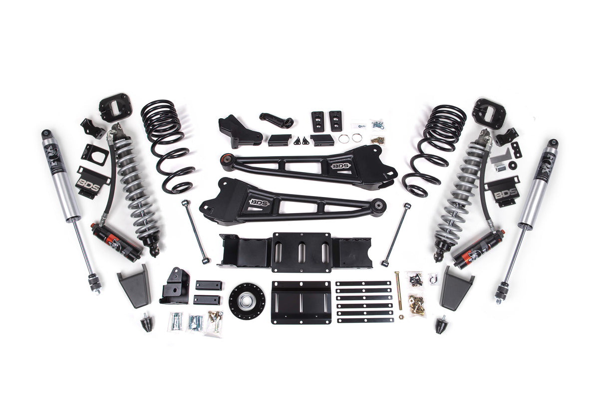 BDS Suspension 2025 Ram 2500 4WD (Diesel) 6 Inch Radius Arm Suspension Lift Kit, 4.5 Inch Rear Lift, Coil Spring - Fox 2.5 PES C/O, Fox 2.5 IFP PS Shocks BDS Suspension (BDS2135PPS)