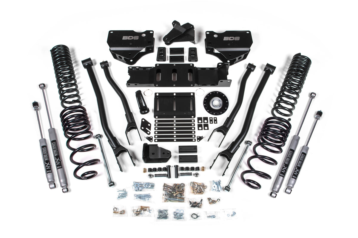 BDS Suspension 2025 Ram 2500 4WD (Diesel) 4 Inch 4-Link Suspension Lift Kit W/ Indexing Ring, 2.5 Inch Rear Lift, Coil Spring - NX2 Shocks BDS Suspension (BDS2138H)
