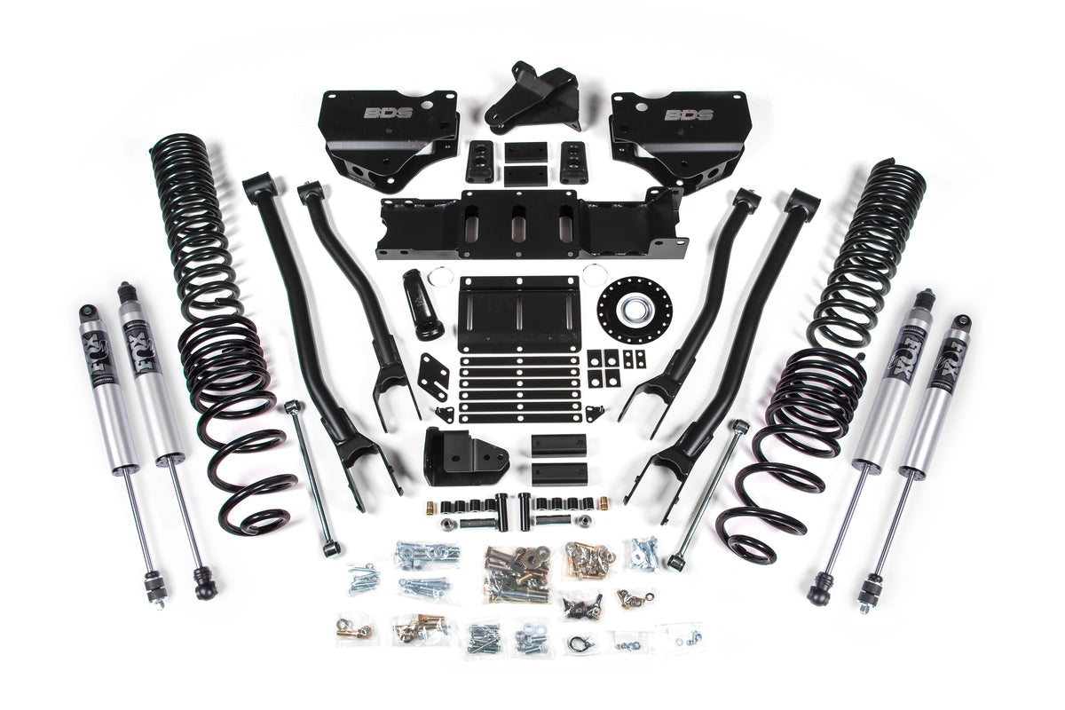 BDS Suspension 2025 Ram 2500 4WD (Diesel) 4 Inch Radius Arm Suspension Lift Kit - With Indexing Ring (Increased Travel), 2.5 Inch Rear Lift, Coil Spring - Fox 2.5 IFP PS Shocks BDS Suspension (BDS2138PS)