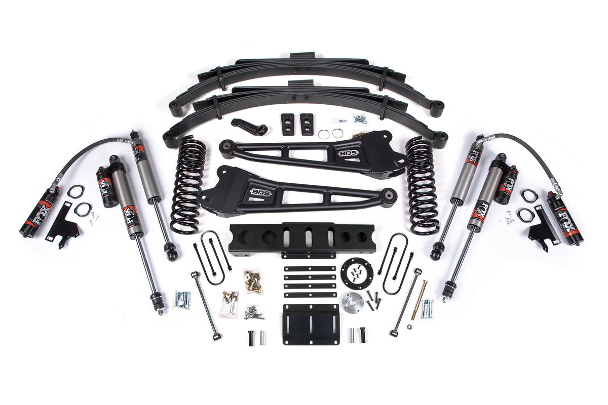 BDS Suspension 13-18 Ram 3500 4WD (Diesel) 6 Inch Radius Arm Suspension Lift Kit, 4 Inch Rear Lift, Block, 8 Bolt - Fox 2.5 IFP Performance Series HTO Shocks BDS Suspension (BDS2139PS)