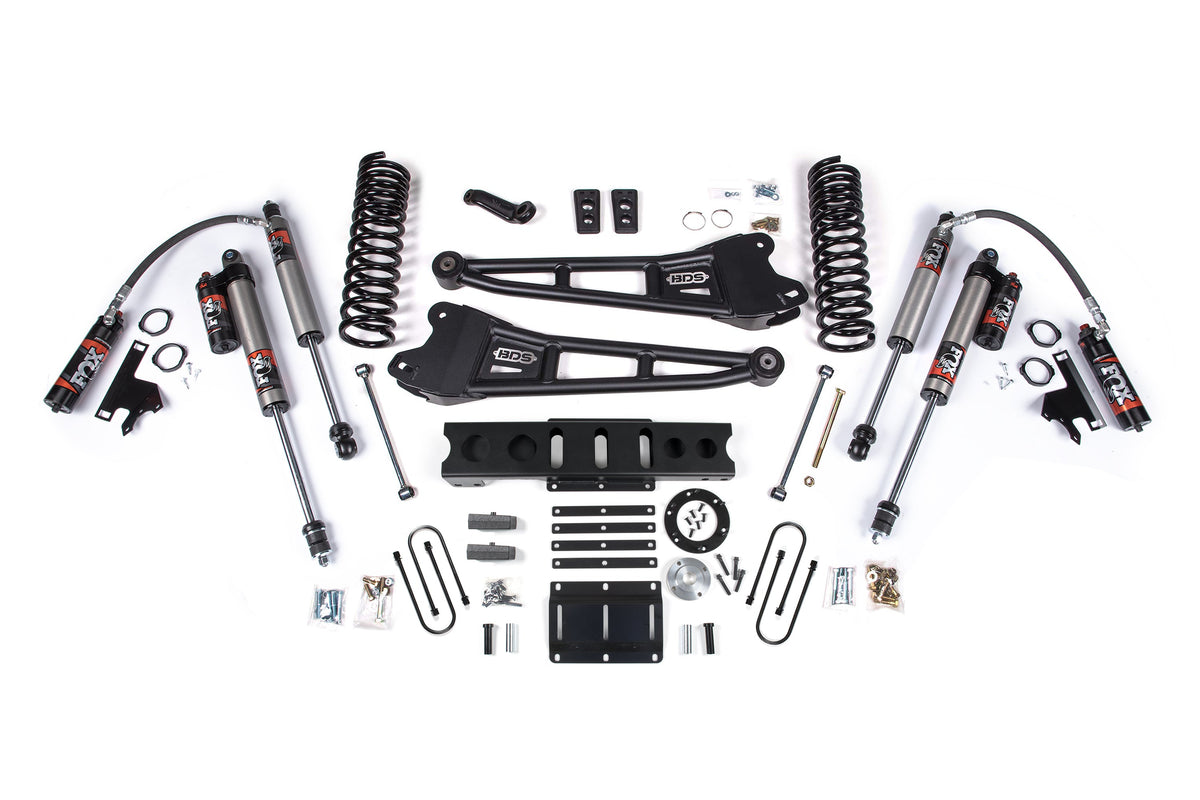 BDS Suspension 13-18 Ram 3500 4WD (Diesel) 6 Inch Radius Arm Suspension Lift Kit, 4.5 Inch Rear Lift, Leaf Spring, 8 Bolt - Fox 2.5 Performance Series Shocks BDS Suspension (BDS2140PS)