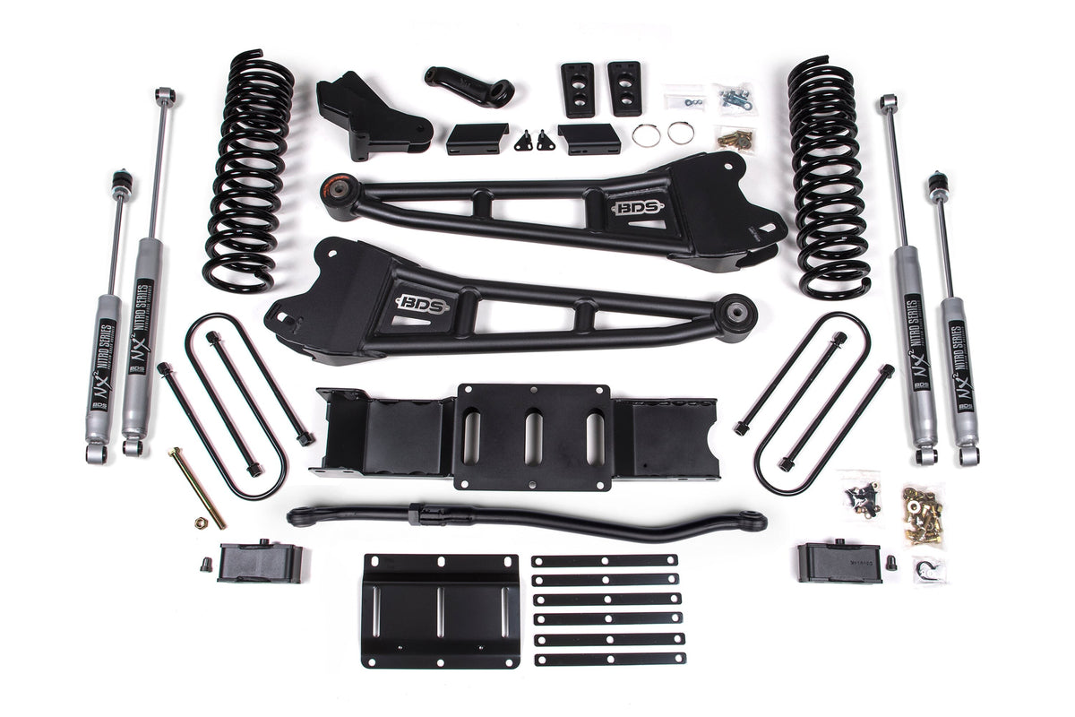 BDS Suspension 25-26 Ram 3500 4WD (Diesel) 4 Inch Radius Arm Suspension Lift Kit, 3 Inch Rear Lift w/o Overload, Block - NX2 Shocks BDS Suspension (BDS2150H)