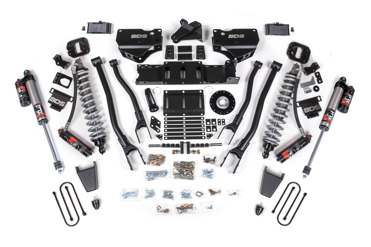 BDS Suspension 25-26 Ram 3500 (Diesel) 4 Inch 4-Link Suspension Lift Kit, 2 Inch Rear Lift, Block W/O Overload - Fox 2.5 PES C/O, Fox 2.5 PES Shocks BDS Suspension (BDS2157PES)