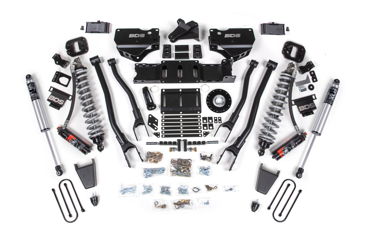 BDS Suspension 25-26 Ram 3500 (Diesel) 4 Inch 4-Link Suspension Lift Kit, 2 Inch Rear Lift, Block W/ Overload - Fox 2.5 PES C/O, Fox 2.5 IFP PS Shocks BDS Suspension (BDS2158PPS)