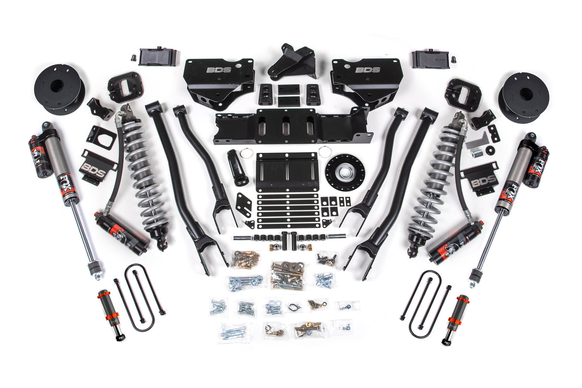 BDS Suspension 25-26 Ram 3500 (Diesel) 4 Inch 4-Link Suspension Lift Kit W/ Indexing Ring, 3 Inch Rear Lift, Block W/ OE Air Assist - Fox 2.5 PES C/O and Fox 2.0 IFP Bump Stop, Fox 2.5 PES Shocks BDS Suspension (BDS2159PESB)