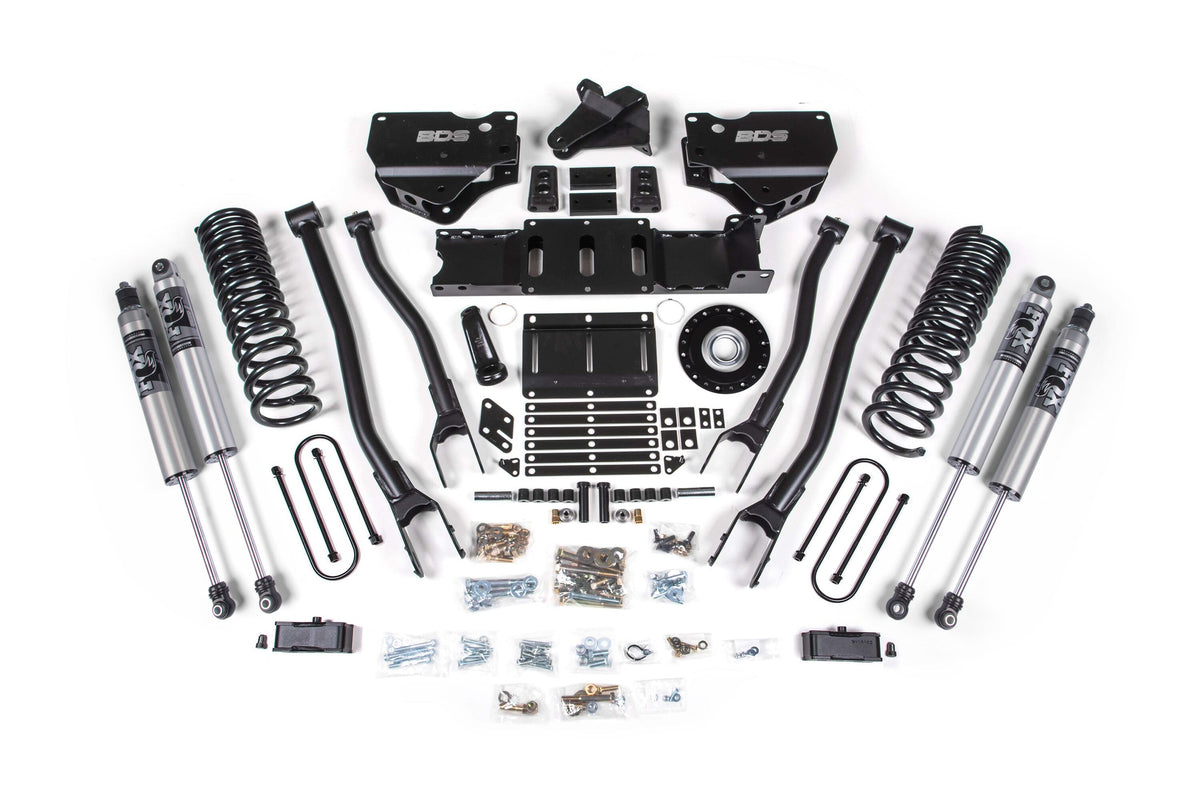 BDS Suspension 25-26 Ram 3500 (Gas) 4 Inch 4-Link Suspension Lift Kit W/ Indexing Ring, 2 Inch Rear Lift w/ Overload, Block - Fox 2.5 IFP PS Shocks BDS Suspension (BDS2163PS)