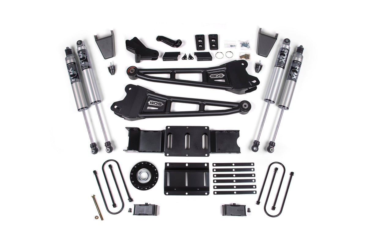 BDS Suspension 25-26 Ram 3500 (Diesel) 4 Inch Radius Arm Suspension Lift Kit W/ Indexing Ring, 2 Inch Rear Lift, Block W/O Overload - Fox 2.5 PES C/O, Fox 2.5 PS IFP Shocks BDS Suspension (BDS2167PPS)