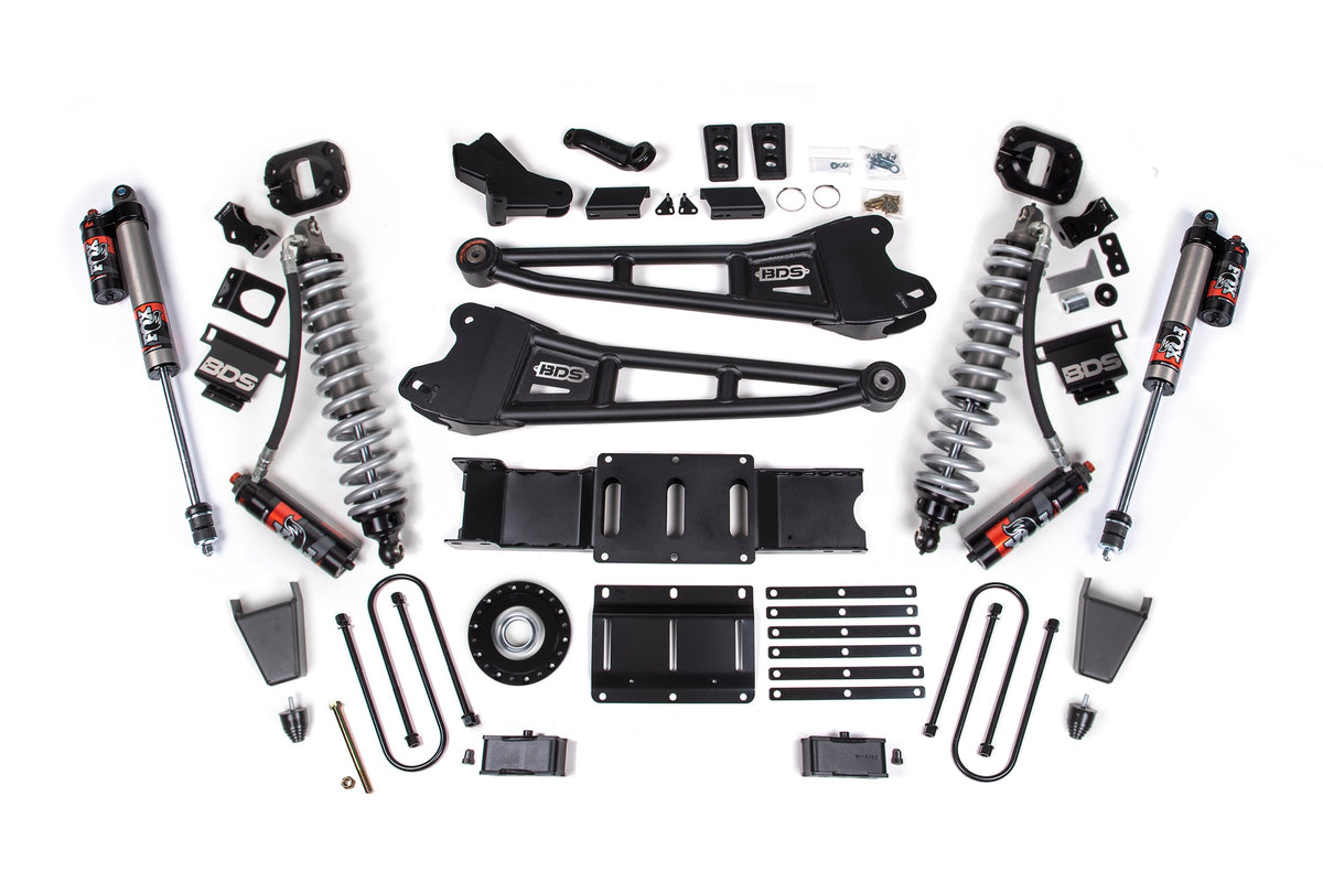 BDS Suspension 25-26 Ram 3500 (Diesel) 4 Inch Radius Arm Suspension Lift Kit W/ Indexing Ring, 2 Inch Rear Lift, Block W/ Overload - Fox 2.5 PES C/O, Fox 2.5 PES Shocks BDS Suspension (BDS2168PES)