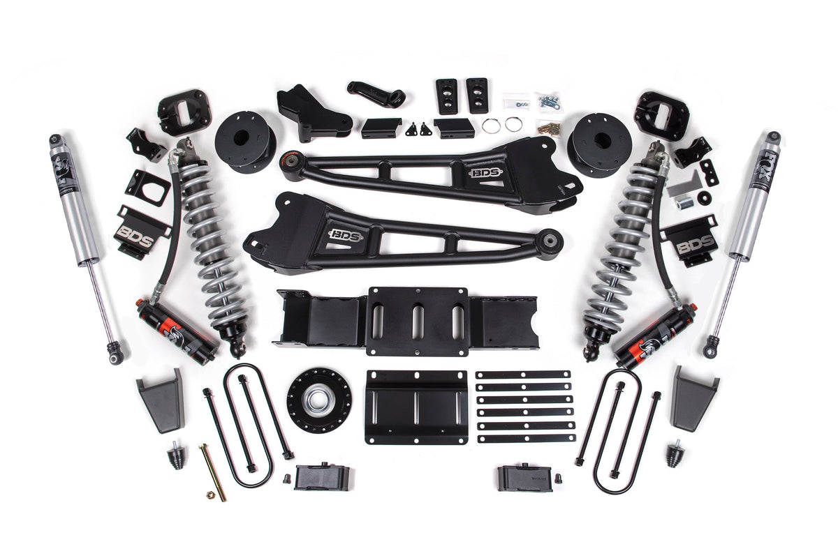 BDS Suspension 25-26 Ram 3500 (Diesel) 4 Inch Radius Arm Suspension Lift Kit W/ Indexing Ring, 3 Inch Rear Lift, Block W/ OE Air Assist - Fox 2.5 PES C/O, Fox 2.5 IFP PS Shocks BDS Suspension (BDS2169PPS)