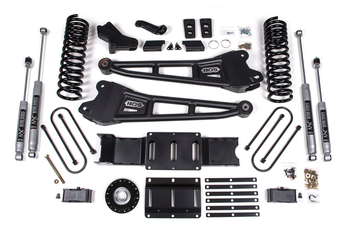 BDS Suspension 25-26 Ram 3500 (Gas) 4 Inch Radius Arm Suspension Lift Kit W/ Indexing Ring, 3 Inch Rear Lift w/o Overload, Block - NX2 Shocks BDS Suspension (BDS2170H)