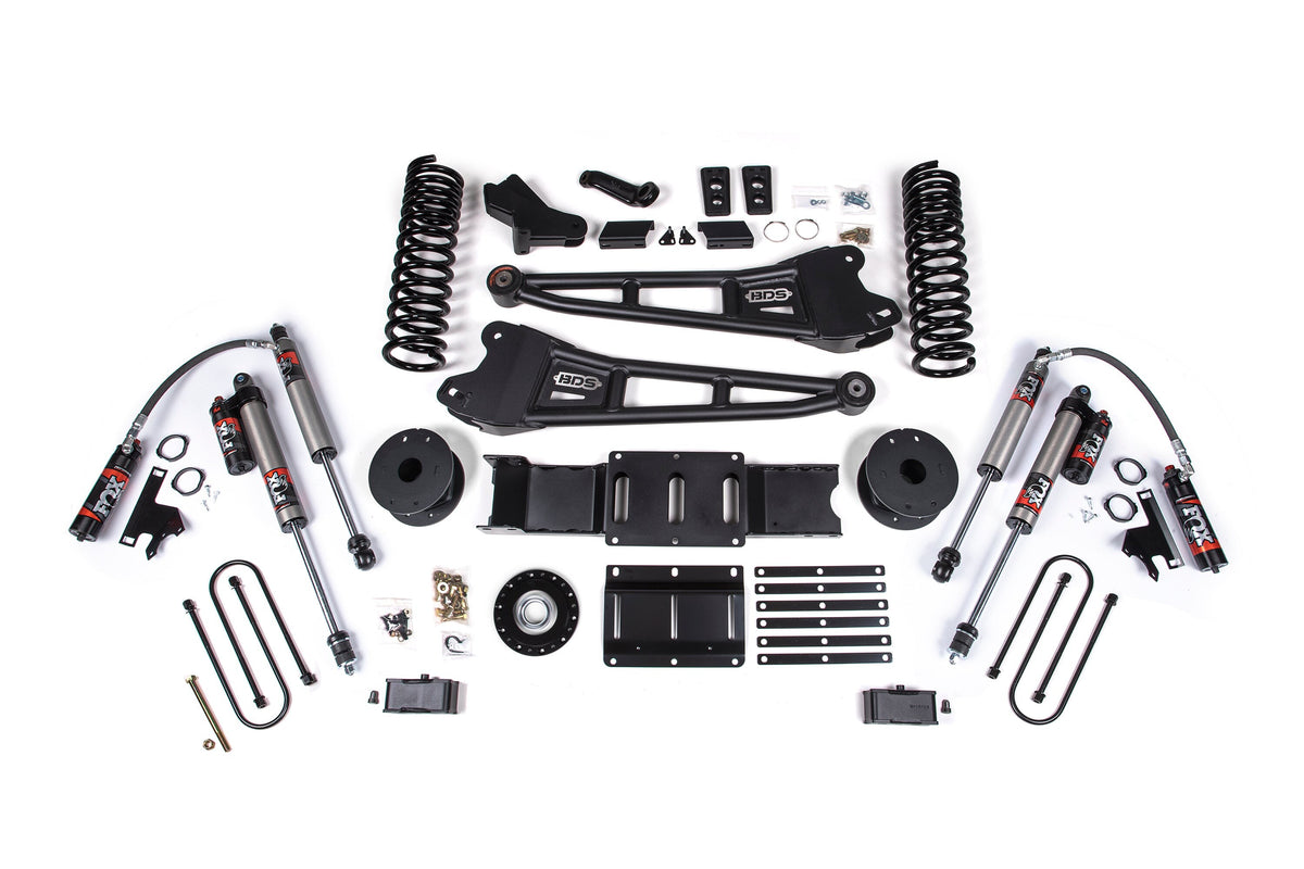 BDS Suspension 25-26 Ram 3500 (Gas) 4 Inch Radius Arm Suspension Lift Kit W/ Indexing Ring, 3 Inch Rear Lift, OE Air Bag - Fox 2.5 PES Shocks BDS Suspension (BDS2174FPE)