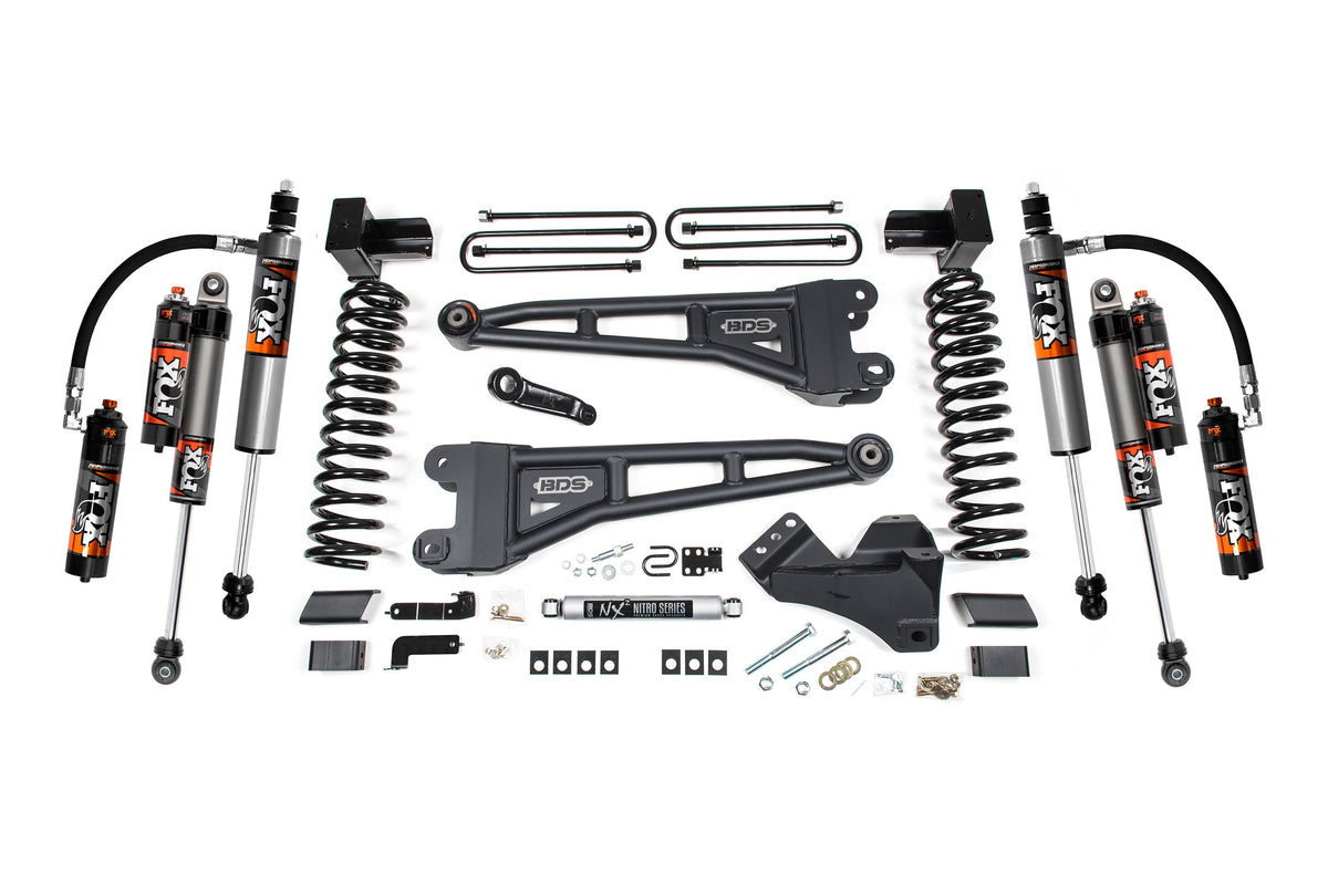 BDS Suspension 5 Inch Lift Kit w/ Radius Arm Ford F250/F350 Super Duty 23-24 4WD Diesel 5 Inch Block with 3 Leaf Main Fox 2.5 Performance Elite (BDS2205FPE)