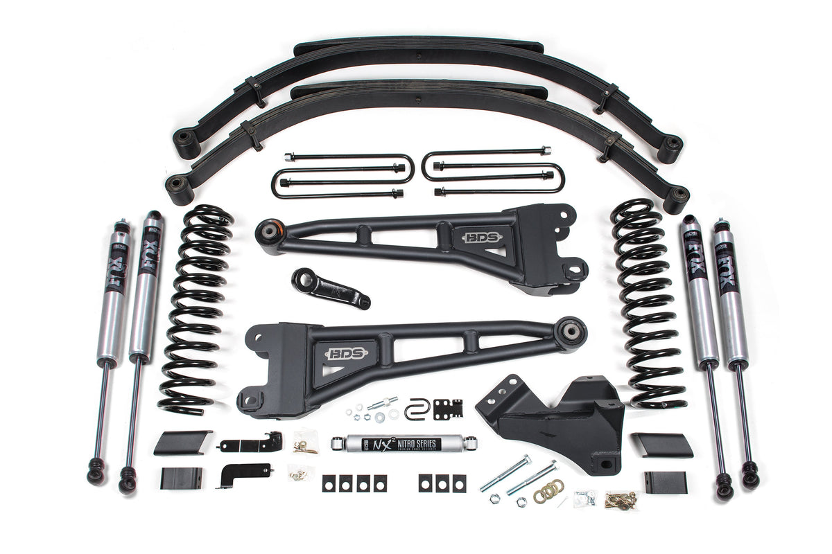 BDS Suspension 5 Inch Lift Kit w/ Radius Arm Ford F250/F350 Super Duty 23-24 4WD Diesel Leaf Springs Fox 2.0 Performance (BDS2208FS)