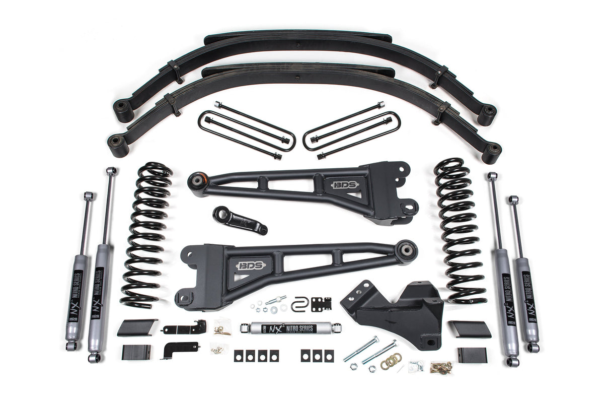 BDS Suspension 5 Inch Lift Kit w/ Radius Arm Ford F250/F350 Super Duty 23-24 4WD Diesel Leaf Springs NX2 Nitro (BDS2208H)