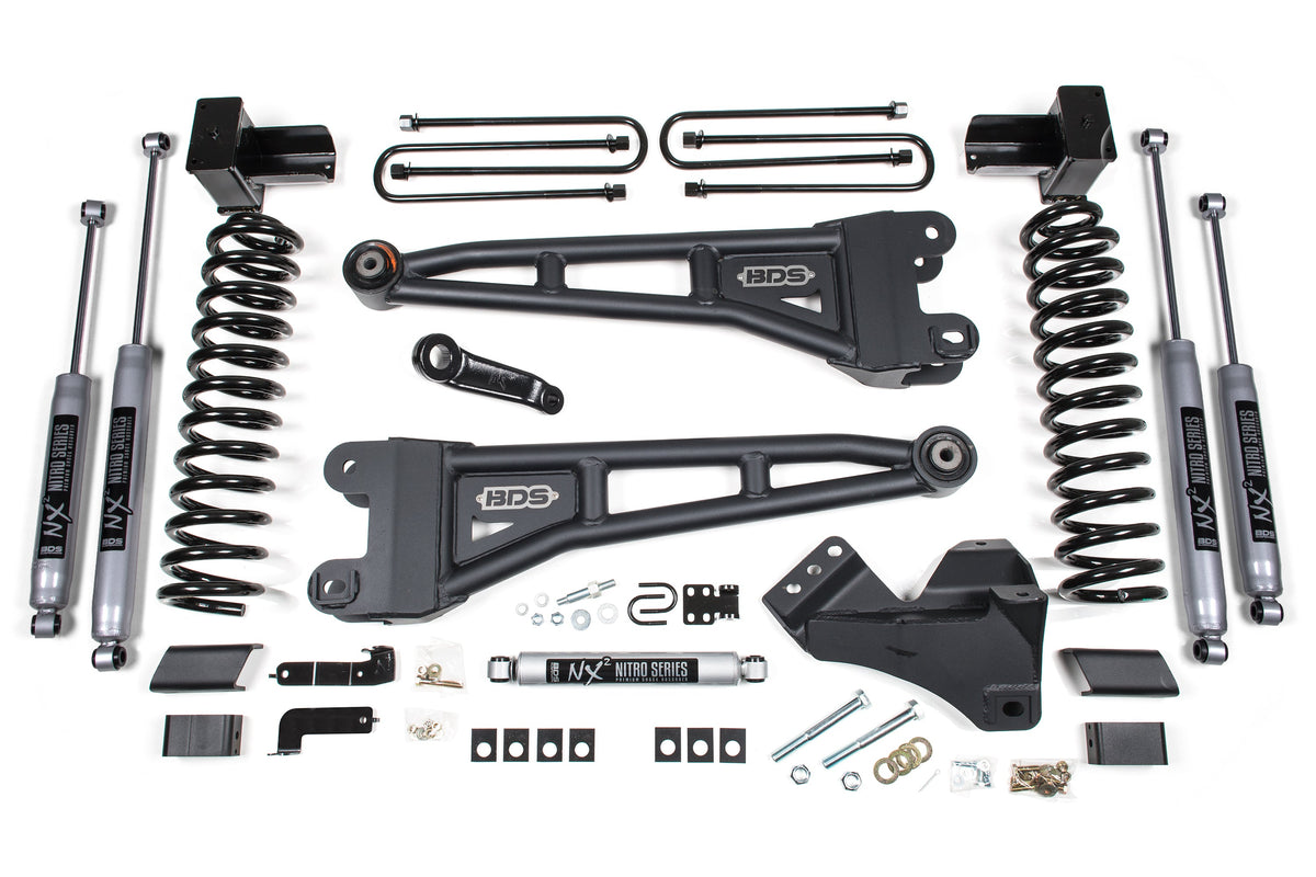BDS Suspension 5 Inch Lift Kit w/ Radius Arm Ford F250/F350 Super Duty 23-24 4WD Gas Leaf Springs Fox 2.0 Performance (BDS2209FS)