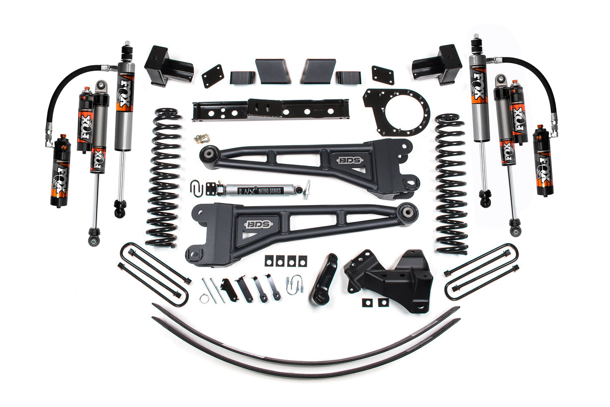 BDS Suspension 6 Inch Lift Kit w/ Radius Arm Ford F250/F350 Super Duty 17-19 4WD Diesel 5 Inch Block 3 Leaf Main Fox 2.5 Performance Elite (BDS2241FPE)