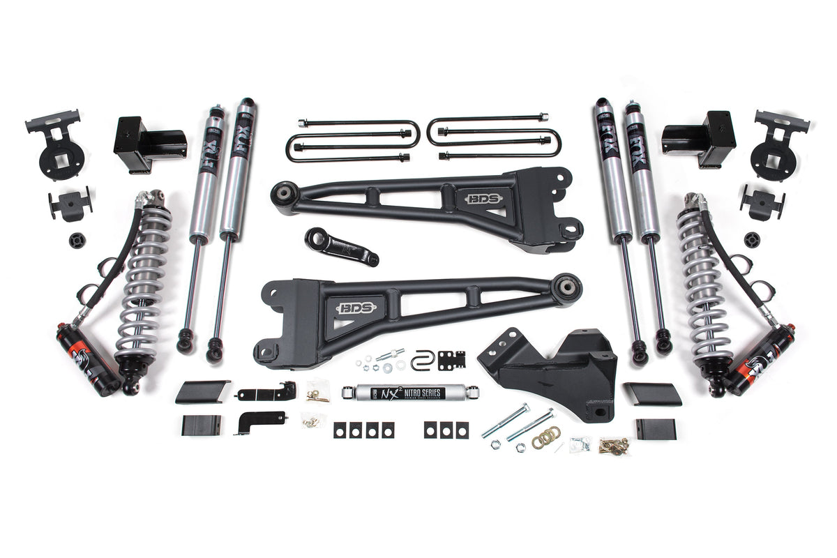 BDS Suspension 5 Inch Lift Kit w/ Radius Arm FOX 2.5 Coil-Over Conversion Performance Elite Ford F250/F350 Super Duty 23-24 4WD Diesel Block without Overload 2.5 Performance Elite (BDS2244FPE)