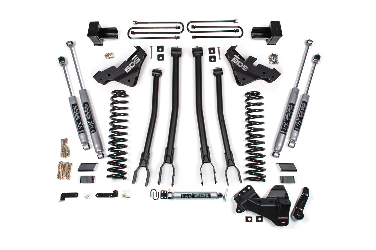 BDS Suspension 23-26 Ford F-350 Super Duty 4WD 5 Inch 4-Link Suspension Lift Kit, 2 Inch Rear, Block, Diesel, DRW - Fox 2.5 Performance Elite Series Shocks BDS Suspension (BDS2250FPE)