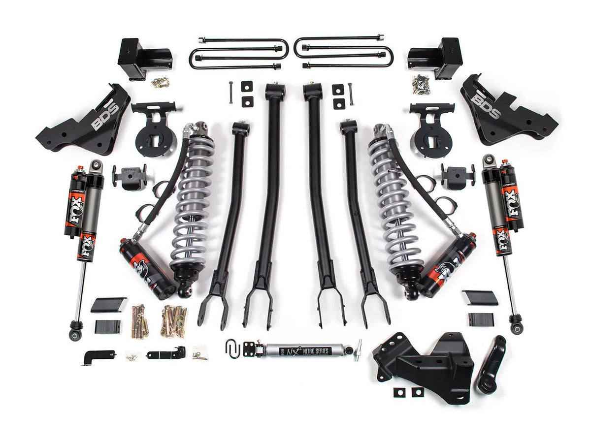 BDS Suspension 23-26 Ford F-350 Super Duty 4WD 5 Inch 4-Link Suspension Lift Kit, 2 Inch Rear, Block, Diesel, DRW - Fox 2.5 Performance Elite Series C/O Front, Fox 2.5 Performance Elite Series Rear BDS Suspension (BDS2250PES)