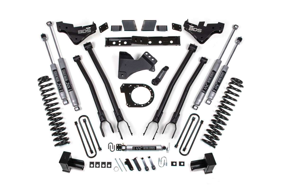 BDS Suspension 23-26 Ford F-250/F-350 Super Duty 4WD 7 Inch 4-Link Suspension Lift Kit, 5 Inch Rear, Block, Diesel - Fox 2.5 Performance Elite Series Shocks BDS Suspension (BDS2252FPE)