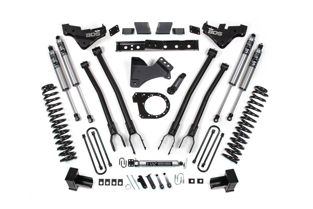 BDS Suspension 23-26 Ford F-250/F-350 Super Duty 4WD 7 Inch 4-Link Suspension Lift Kit, 5 Inch Rear, Block, Diesel - Fox 2.5 Performance Series Shocks BDS Suspension (BDS2252FPS)