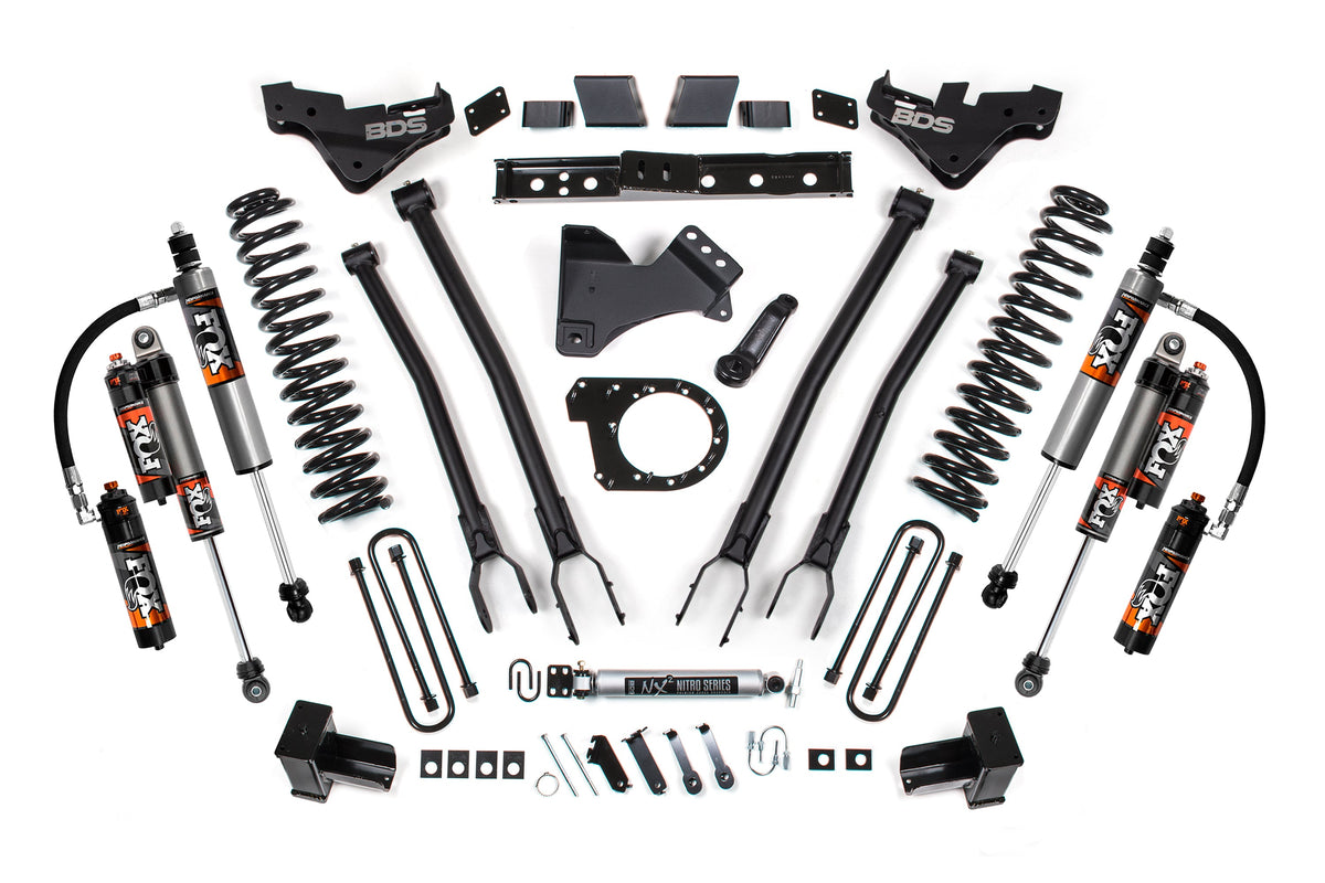 BDS Suspension 23-26 Ford F-250/F-350 Super Duty 4WD 7 Inch 4-Link Suspension Lift Kit, 6 Inch Rear, Spring, Diesel - Fox 2.5 Performance Elite Series C/O Front, Fox 2.5 Performance Elite Series Rear BDS Suspension (BDS2253FPE)