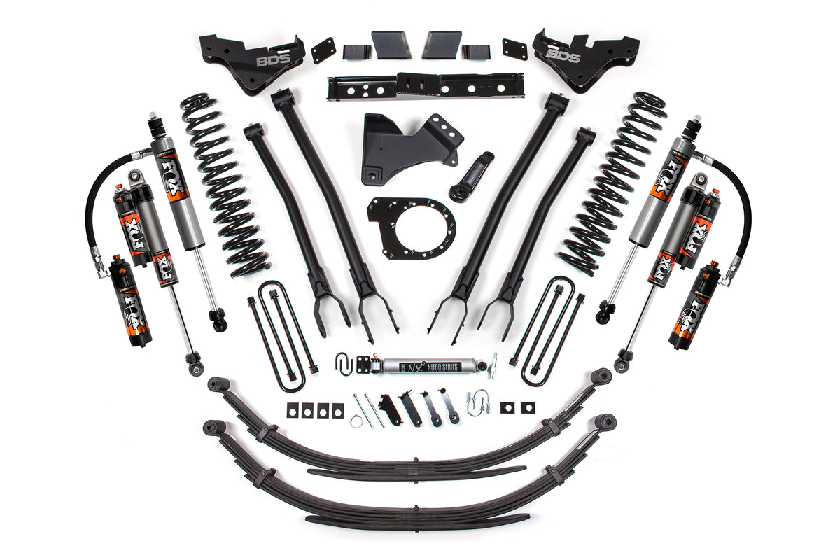 BDS Suspension 23-26 Ford F-250/F-350 Super Duty 4WD 7 Inch 4-Link Suspension Lift Kit, 6 Inch Rear, Leaf Spring, Diesel - NX2 Nitro Series Shocks BDS Suspension (BDS2253H)