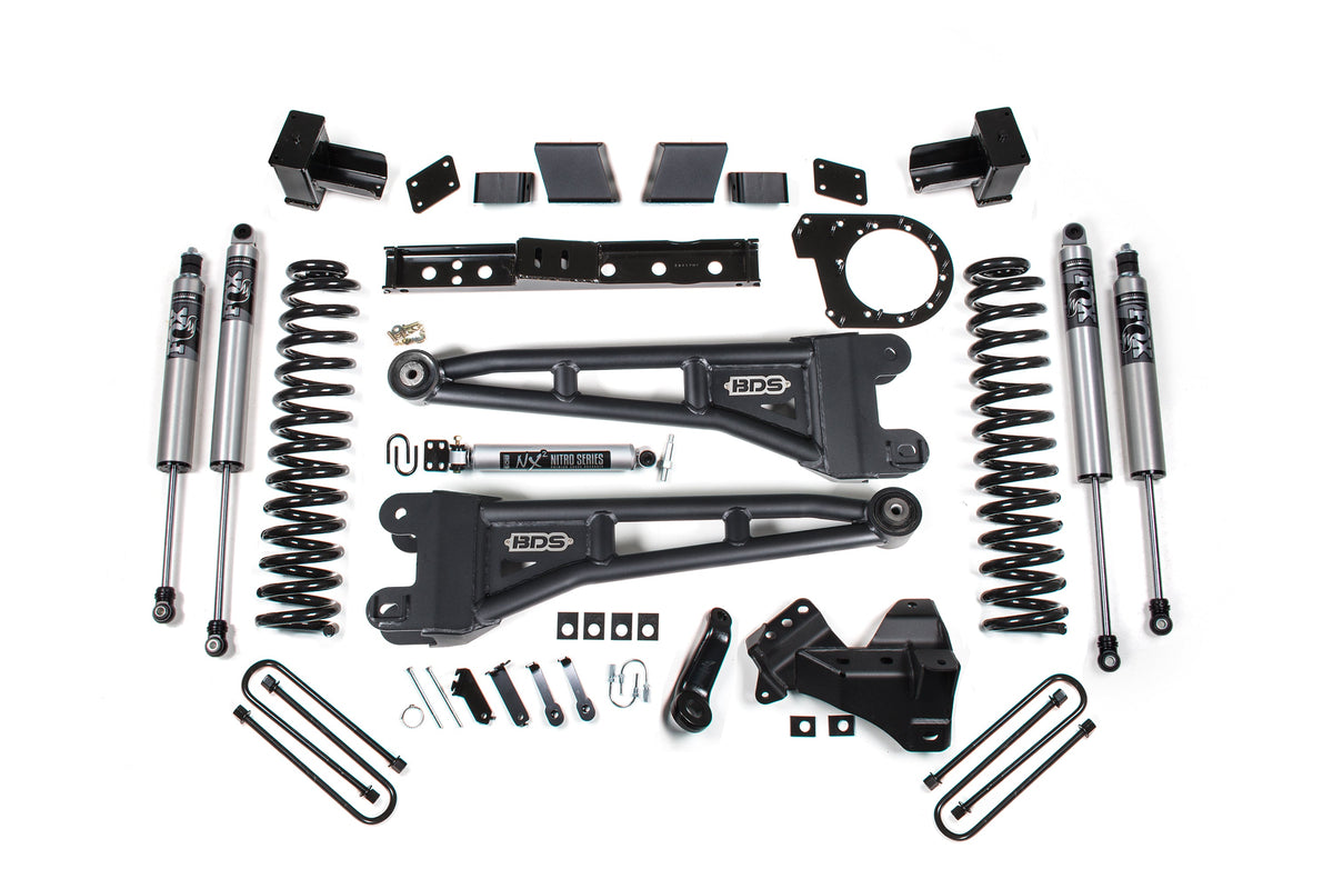 BDS Suspension 23-26 Ford F-350 DRW 4WD 7 Inch Radius Arm Suspension Lift Kit, 5 Inch Rear, Block, Diesel - Fox 2.5 IFP Performance Series Shocks Front and Rear BDS Suspension (BDS2260PS)