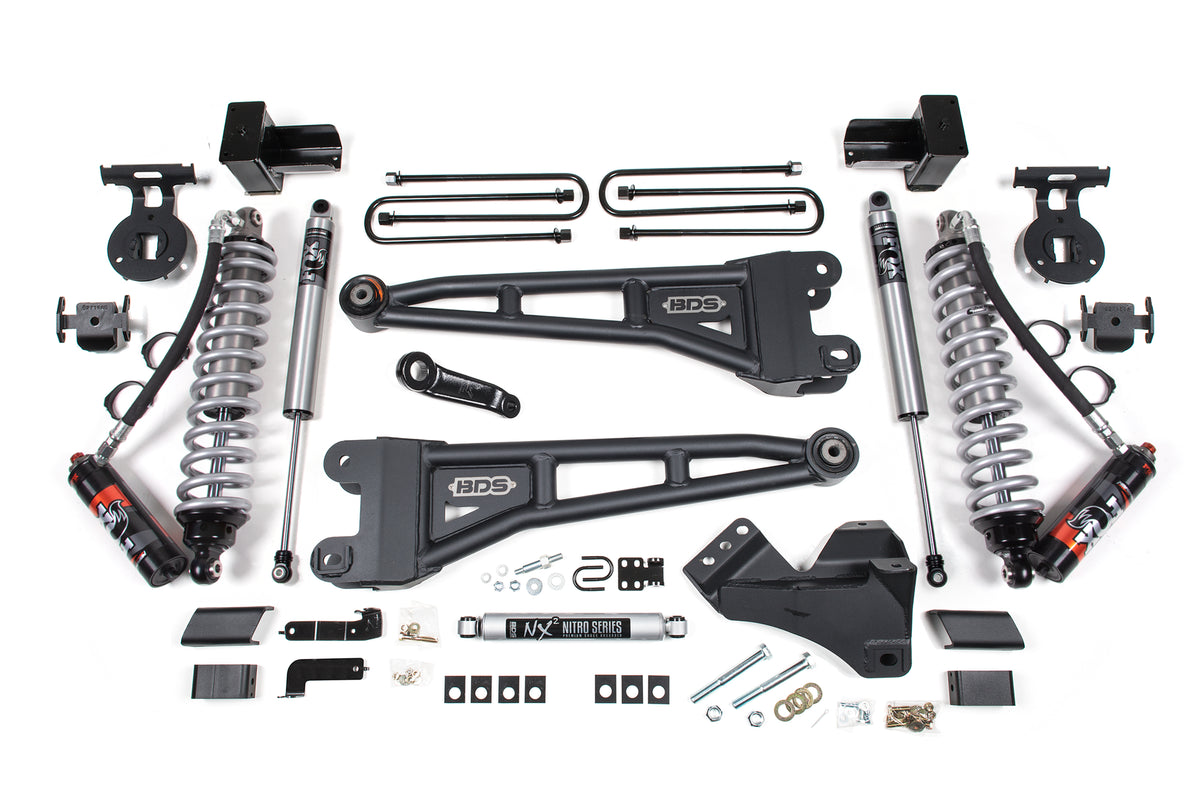 BDS Suspension 23-26 Ford F-350 DRW 4WD 5 Inch Radius Arm Suspension Lift Kit, 3 Inch Rear, Block, Diesel - Fox 2.5 Performance Elite Series C/O Front, Fox 2.5 IFP Performance Series Rear Shocks BDS Suspension (BDS2261PPS)