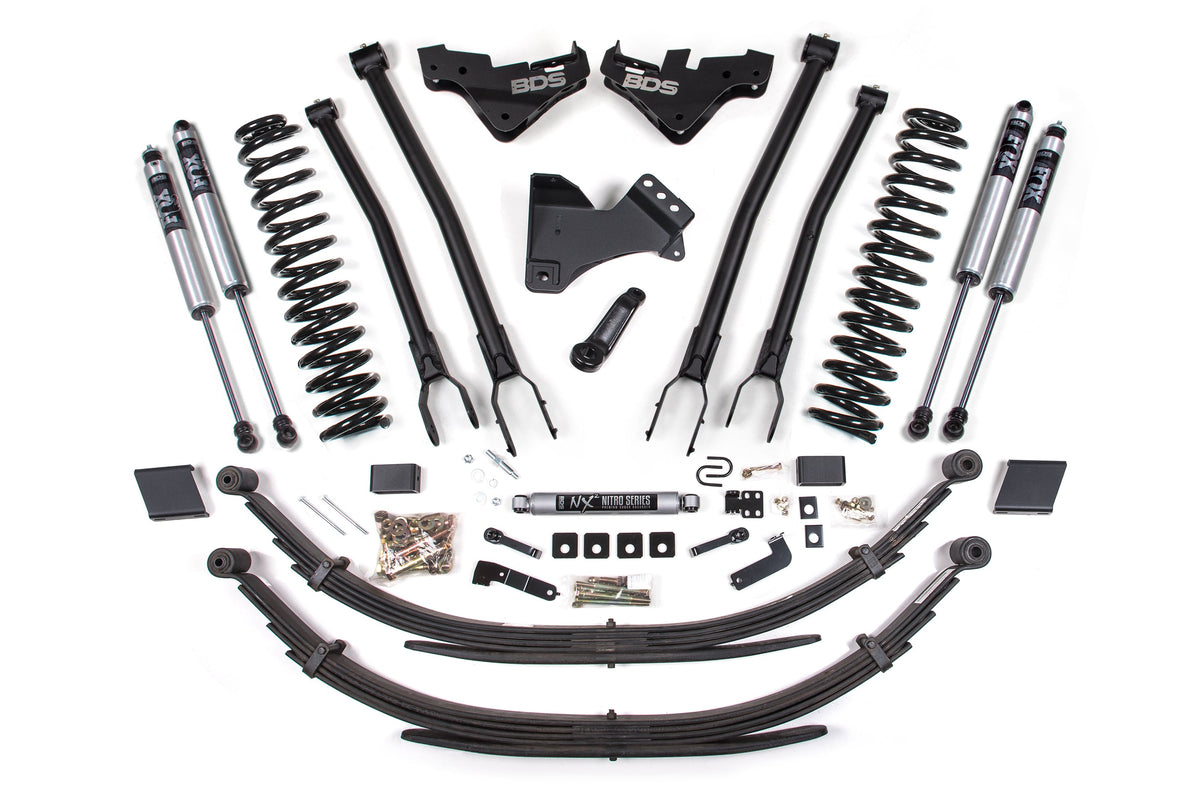 BDS Suspension 23-26 Ford F-250/F-350 4WD 5 Inch 4-Link Suspension Lift Kit, 3 Inch Rear, Block (W/O Overload), Gas - NX2 Nitro Series Shocks Front and Rear BDS Suspension (BDS2265H)