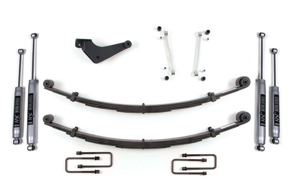 BDS Suspension 2 Inch Leveling Kit Ford F250/F350 Super Duty 99-04 4WD Square Front U Bolt Fox 2.0 Performance Shocks (BDS313FS)