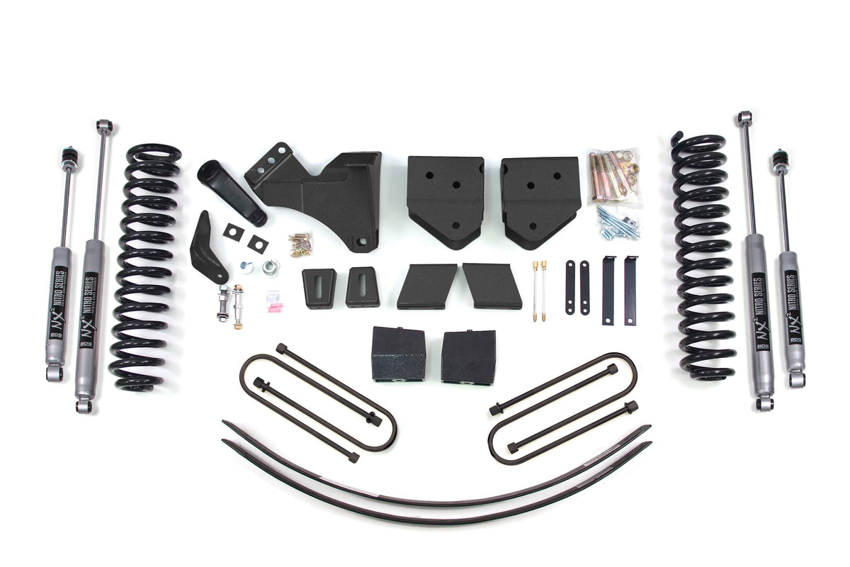 BDS Suspension 6 Inch Lift Kit Ford F250/F350 Super Duty 05-07 4WD Diesel 3 Inch Block Plus Add A Leaf With Overload NX2 Nitro (BDS354H)